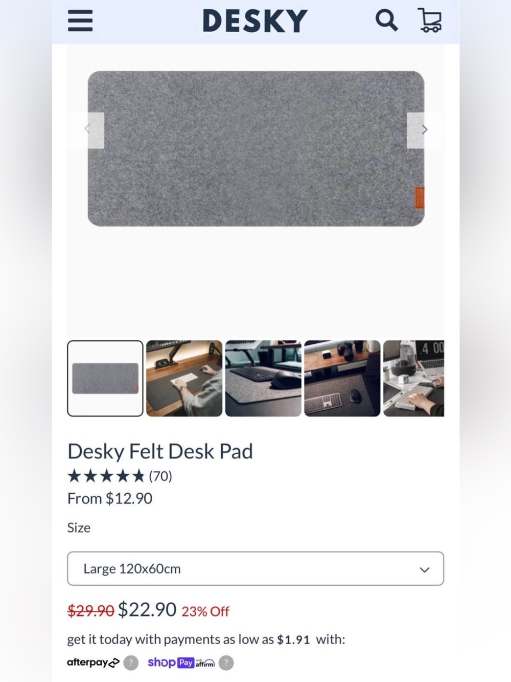 Desky felt desk pad